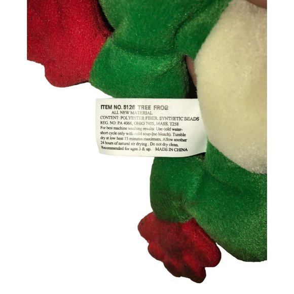 Special Effect 24K GreenTree Frog w Red Feet  Beanie Plush - Approx. 6" Long - P - Picture 6 of 9